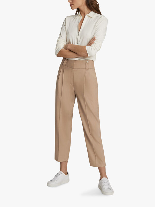 ESTHER Wool Blend Pleat Front Trousers